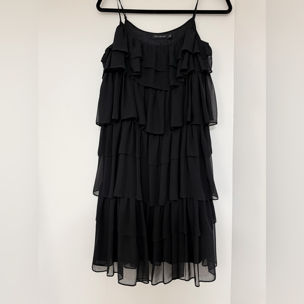 Black ruffle dress by The Limited, size S
